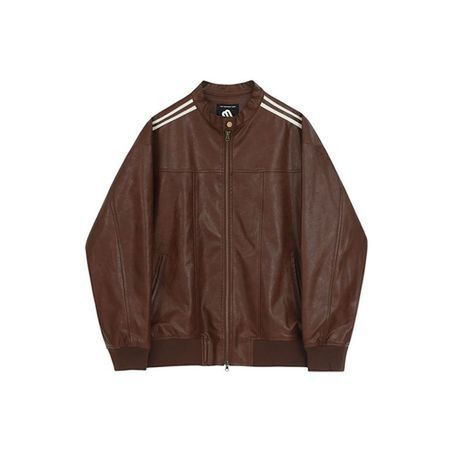 Men's Autumn Loose Stand Collar Leather Jacket