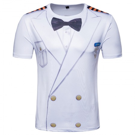 Men's 3D Short-Sleeved T-Shirt Sailor Suit Printing Suit Printing